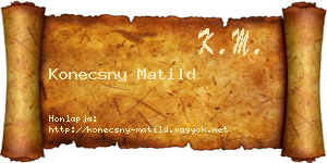 Konecsny Matild névjegykártya